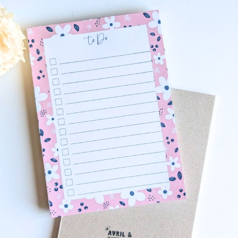 Bloc-Notes A5 pour To-Do List Petites Fleurs