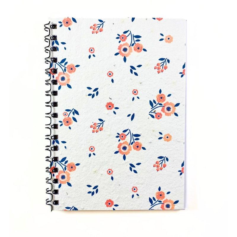 Carnet à Spirales avec Couverture à Planter – Fleurs roses