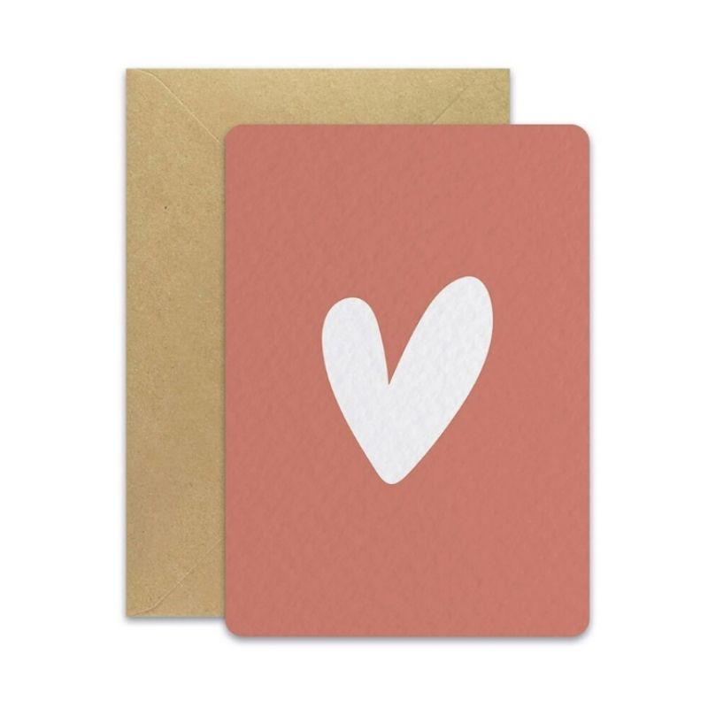 Carte simple Cœur Rose