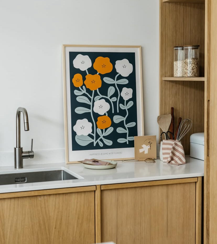 Affiche Fleurie Happiness blooms