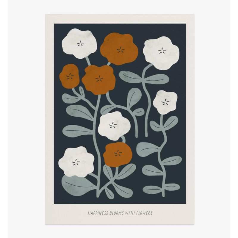 Affiche Fleurie Happiness blooms