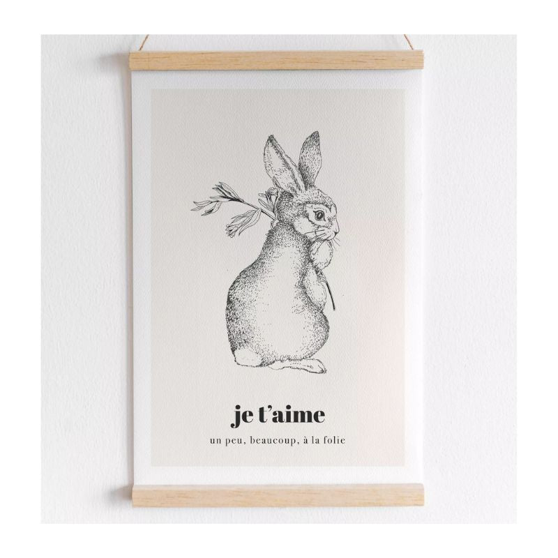 Affiche Lapin « je t’aime »