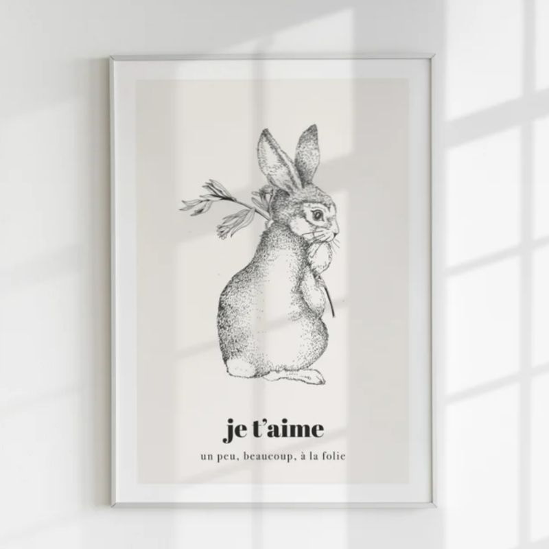 Affiche Lapin « je t’aime »