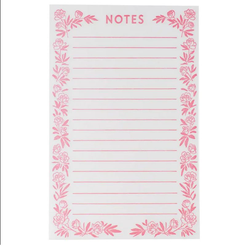 Petit bloc-notes Pivoines