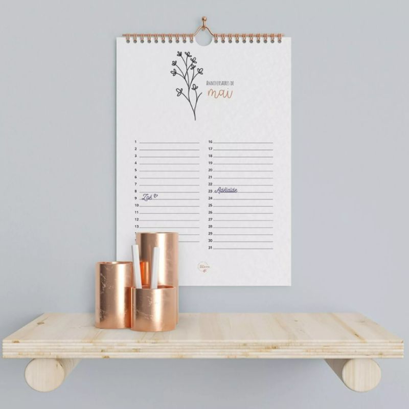 Calendrier des Anniversaires Minimaliste