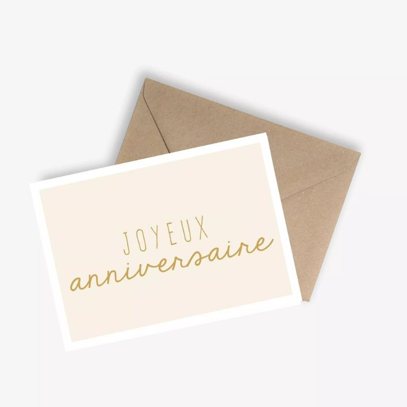 Carte d’Anniversaire Dorée