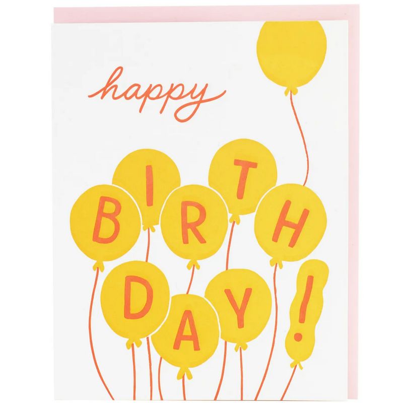 Carte d’Anniversaire Happy Balloons