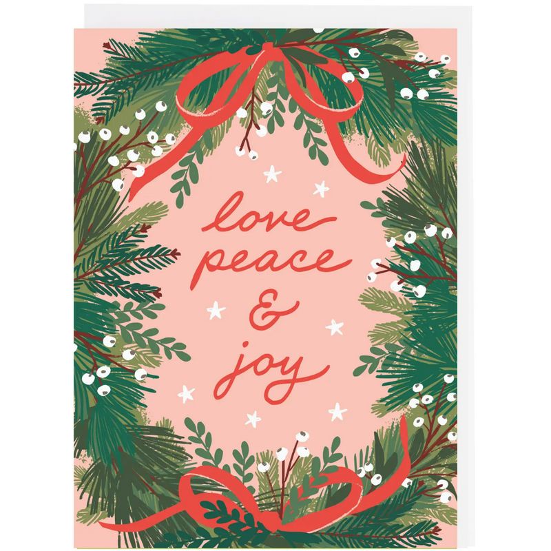 Carte de Vœux Love, Peace and Joy