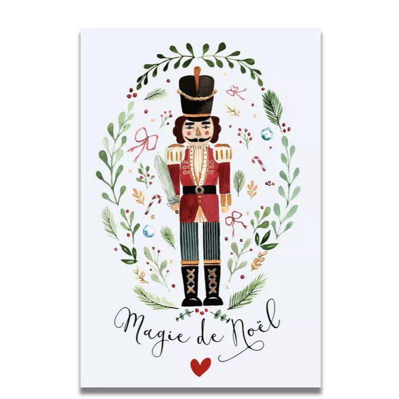 Carte de Vœux Aquarelle Nutcracker