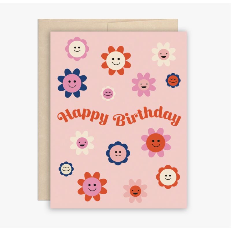Carte d’Anniversaire Groovy Flowers