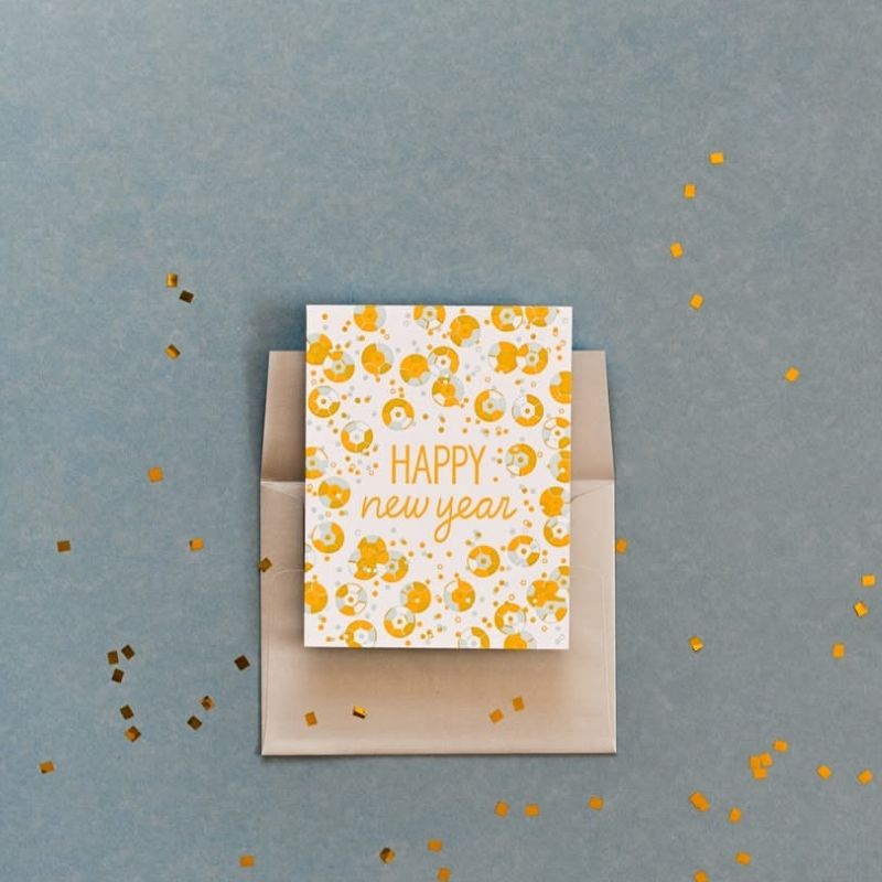 Carte de Vœux pétillante Happy New Year