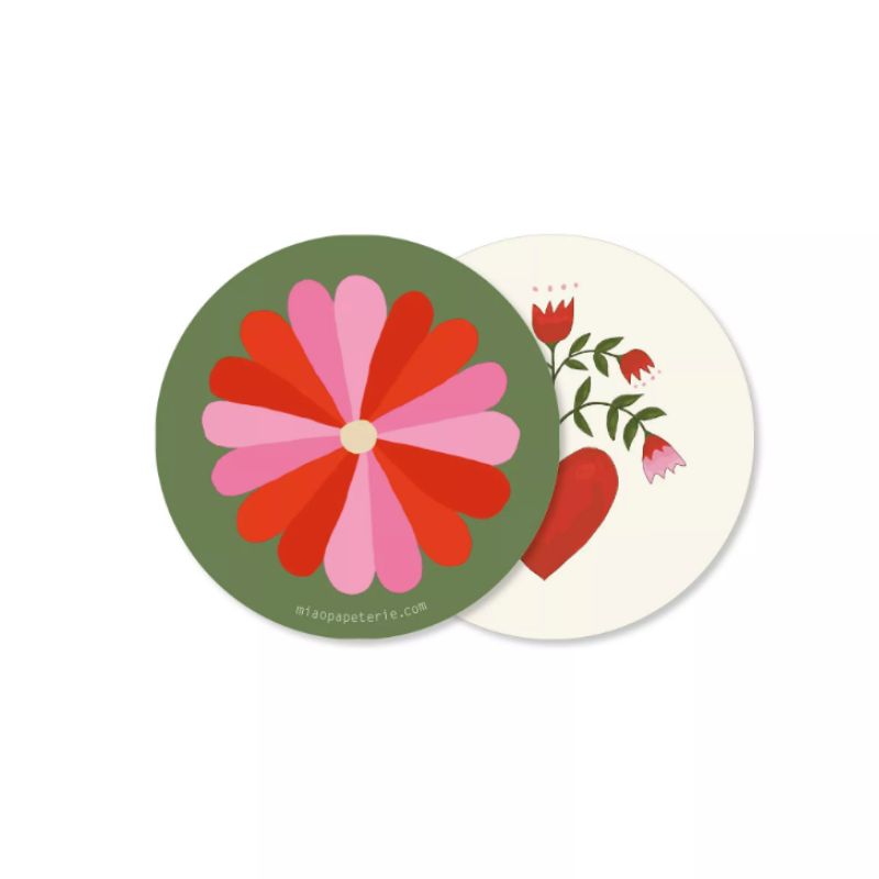 Dessous de Verre Cœur Fleuri