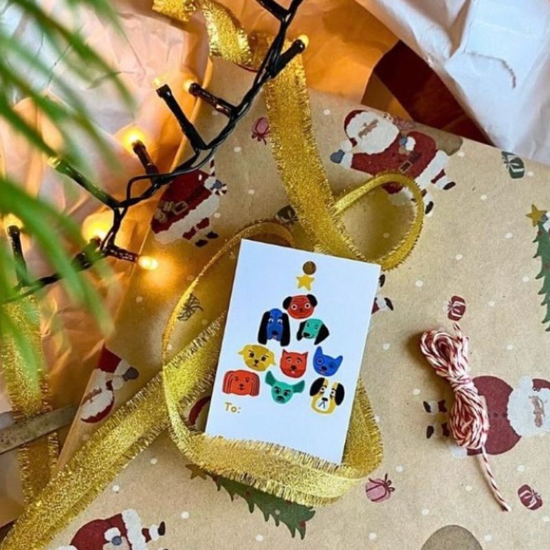 Lot de 10 Etiquettes Cadeaux Chiens