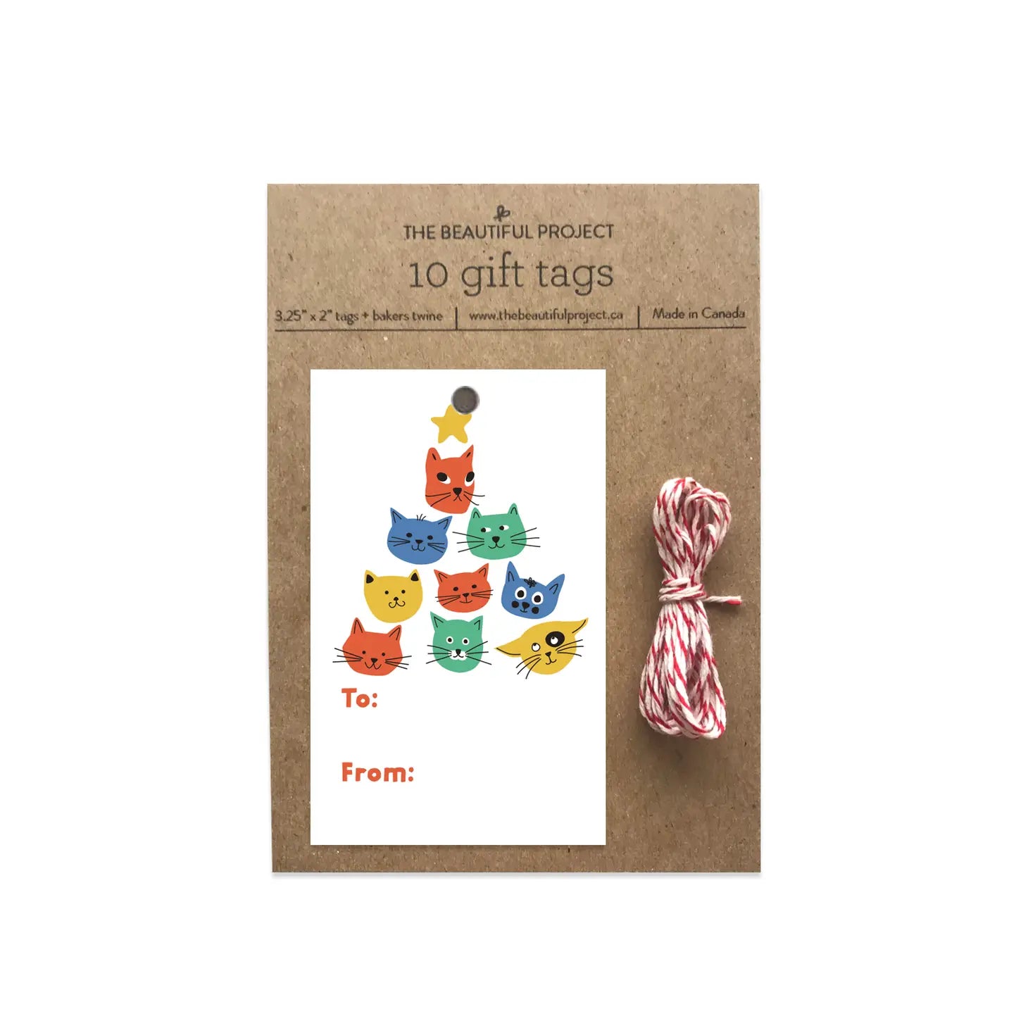 Lot de 10 Etiquettes Cadeaux Chats