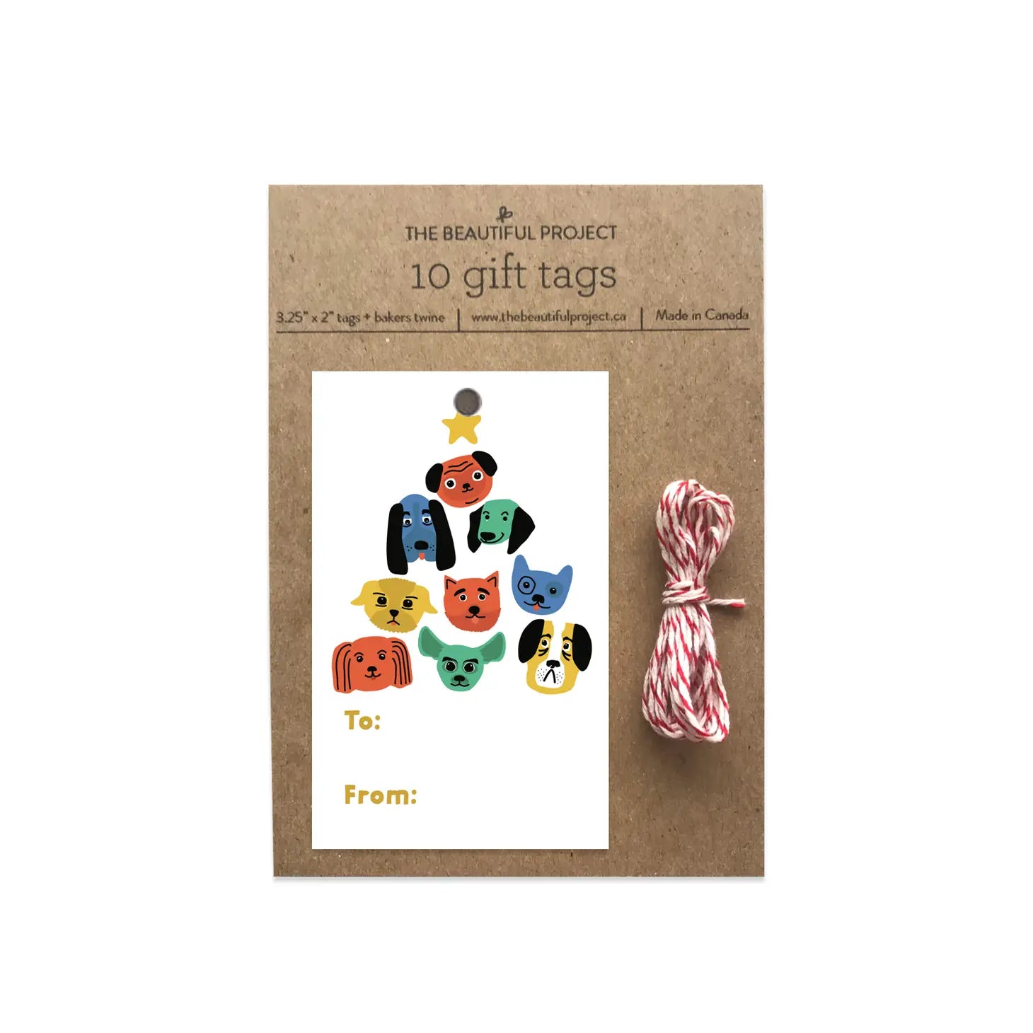 Lot de 10 Etiquettes Cadeaux Chiens