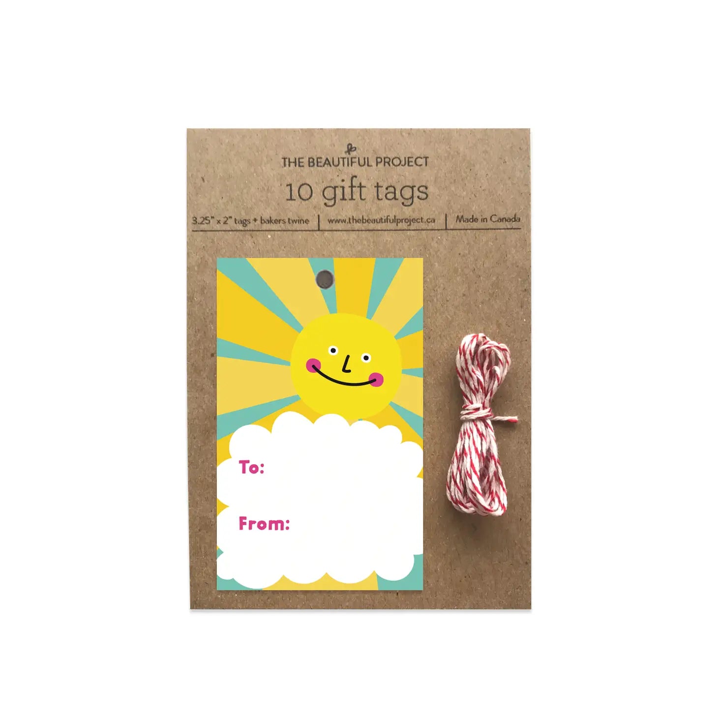 Lot de 10 Etiquettes Cadeaux Sunshine