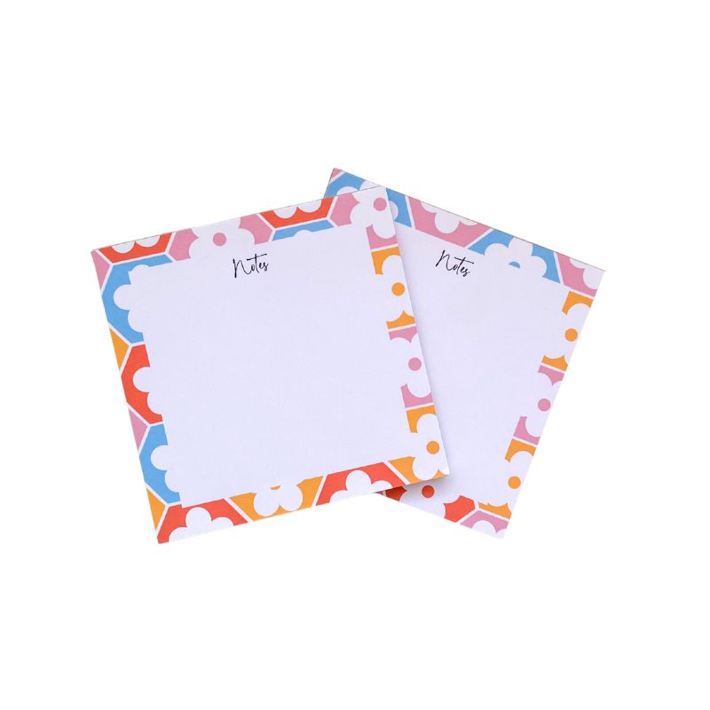Bloc carré – Lot de 2 Bloc-Notes Mosaïque Fleurie