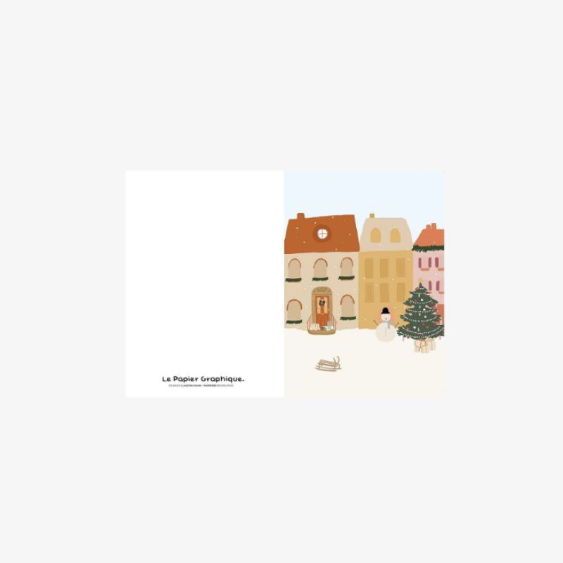 Mini-Carte de Vœux Village de Noël