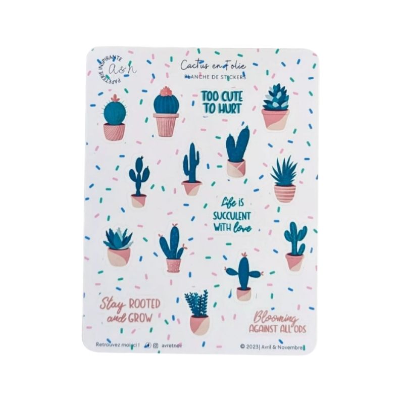 Planche de Stickers Cactus Lover