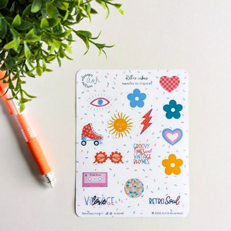Planche de Stickers Retro Vibes