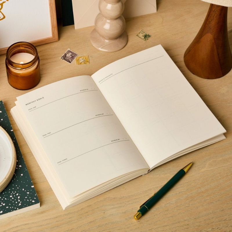 Pages intérieures agenda perpétuel Ink & Bloom - double page semaine avec colonnes to-do list et notes