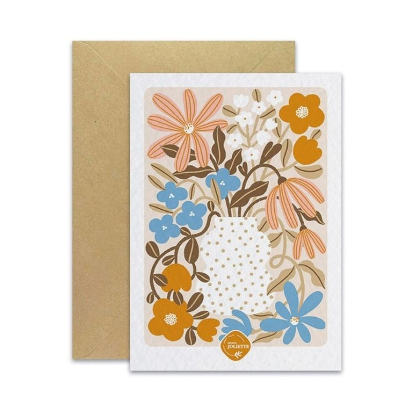 Carte Simple Myosotis & Capucine