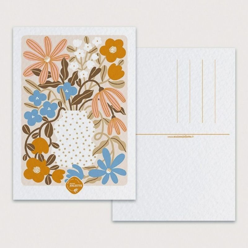 Carte Simple Myosotis & Capucine