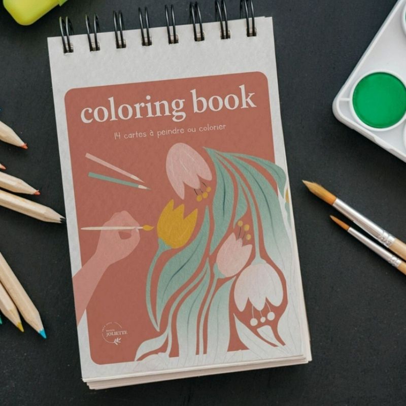 carnet de coloriage nomade fleurs à colorier