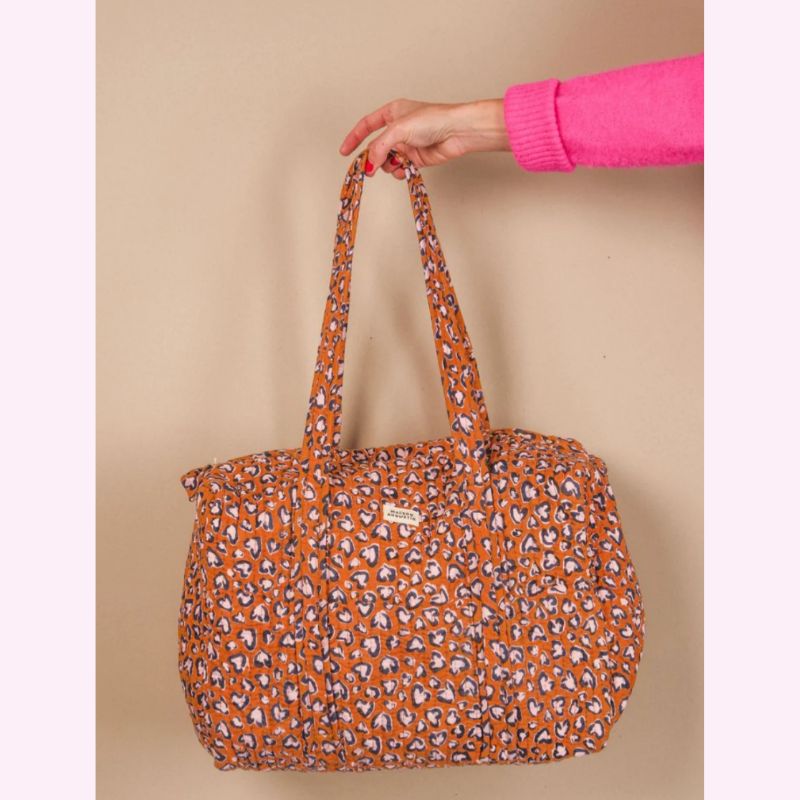 Sac week-end en tissu léopard Leo, parfait comme sac à langer ou pour partir en voyage