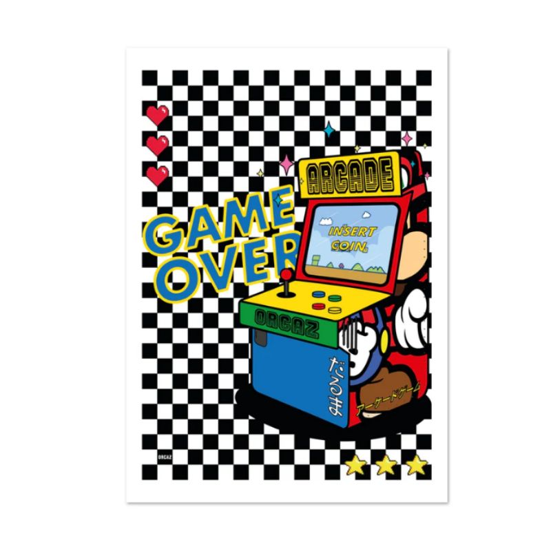 affiche pour ado game over design original graphique et coloré format A4