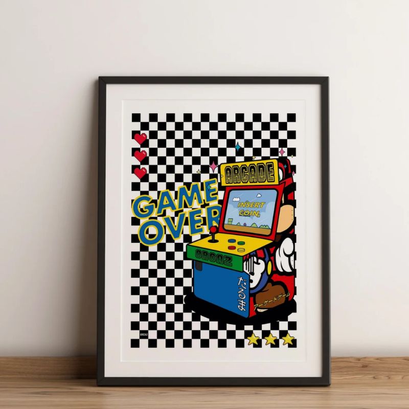 affiche colorée pour ado univers gaming mario bross imprimée en france