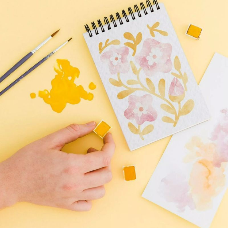 kit créatif pour adulte illustrations florales à peindre ou colorier