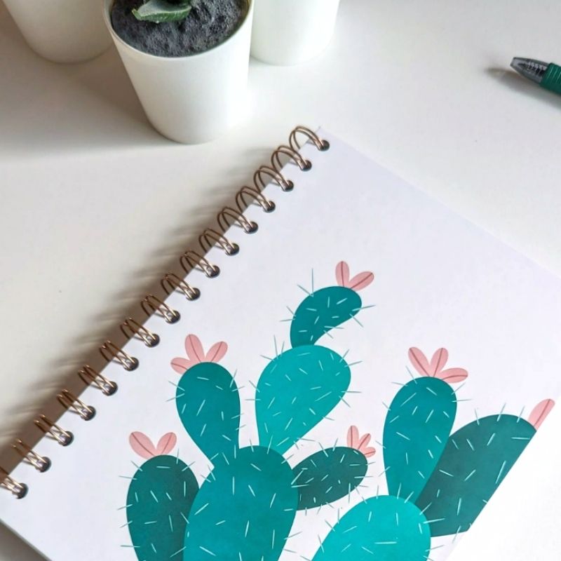 Carnet Ligné à Spirales Cactus
