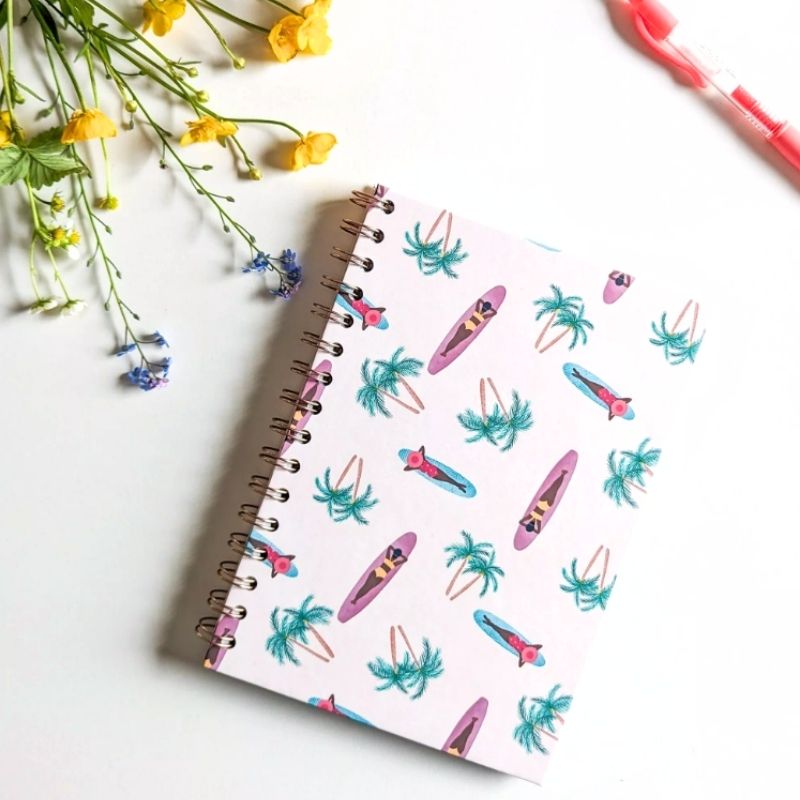 Carnet Ligné à Spirales Surfeuses