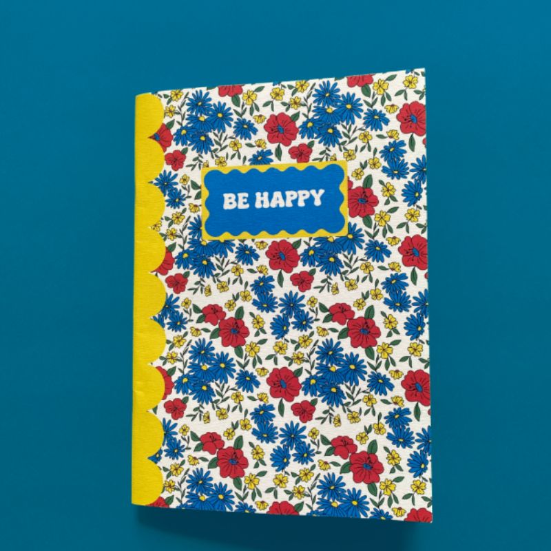 cahier A5 couverture souple fleurie motif liberty. Carnet écoresponsable imprimé en France sur papier recyclé. 