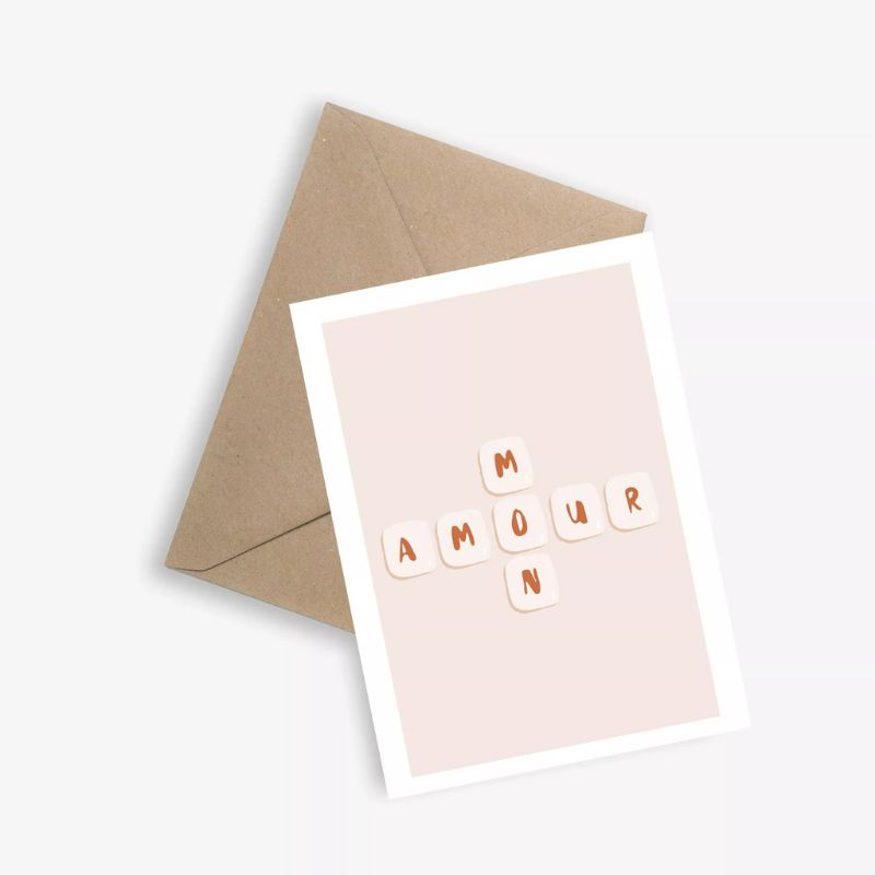 Carte Mon Amour Scrabble