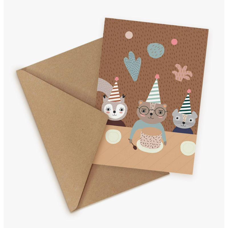 Carte d’Anniversaire pour enfant Animal Party