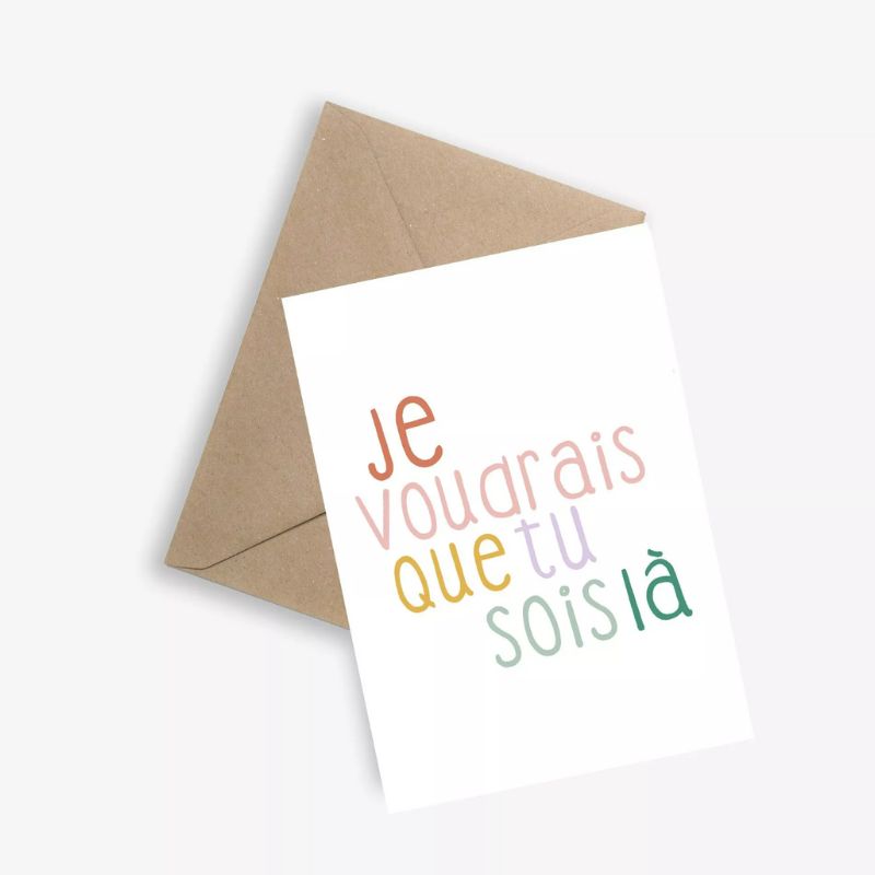 Carte Je voudrais que tu sois là