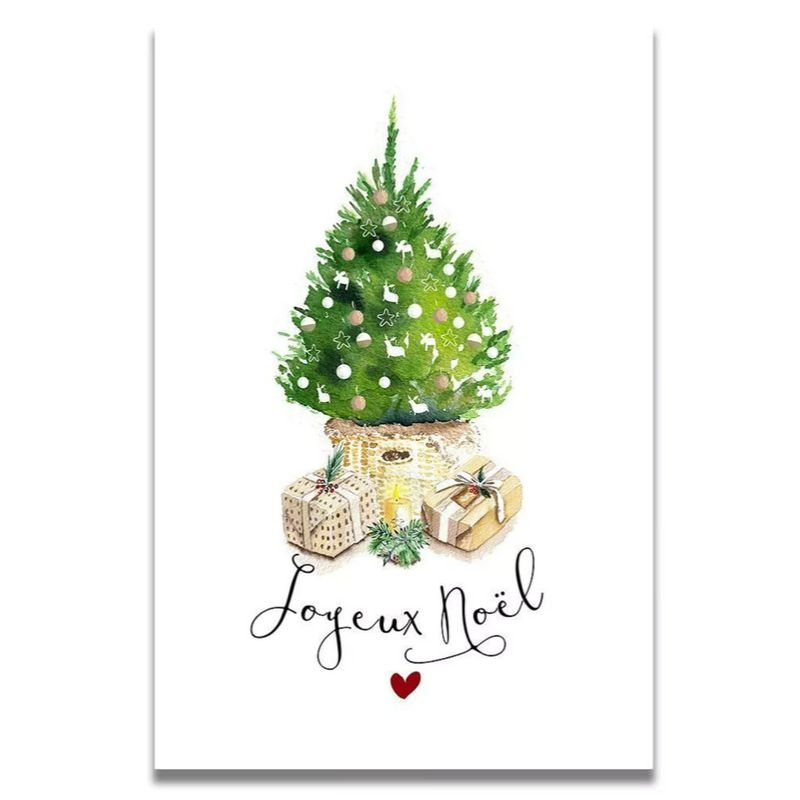 Carte de Vœux Aquarelle mon Beau Sapin