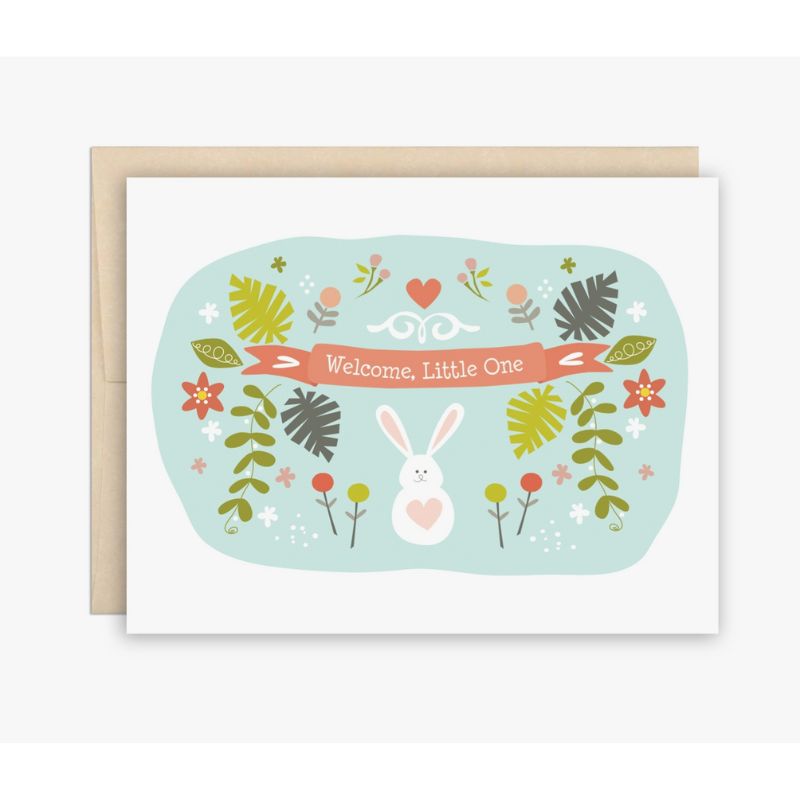 Carte de Naissance Welcome Little One – Lapin