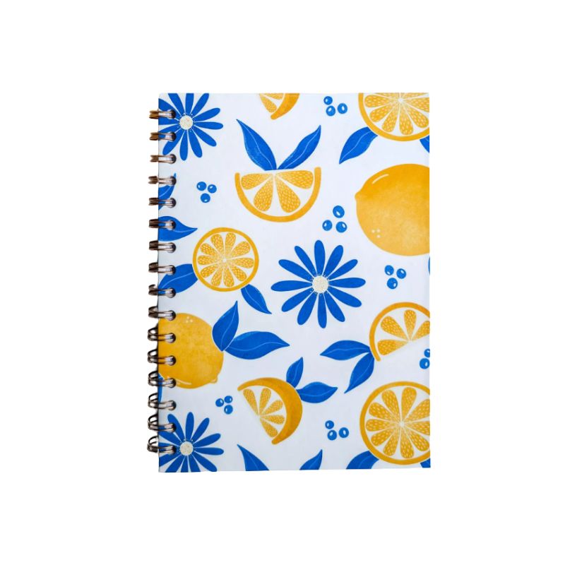 carnet à spirales couverture citrons pages intérieures lignes fabrication artisanale en france