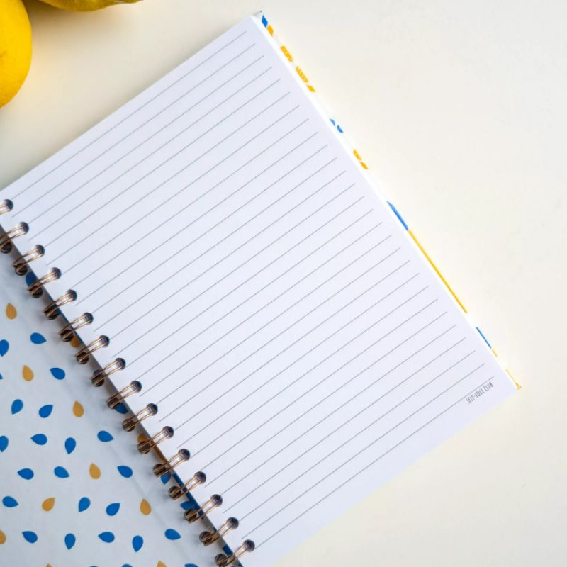 carnet à spirales couverture citrons pages intérieures lignes fabrication artisanale en france