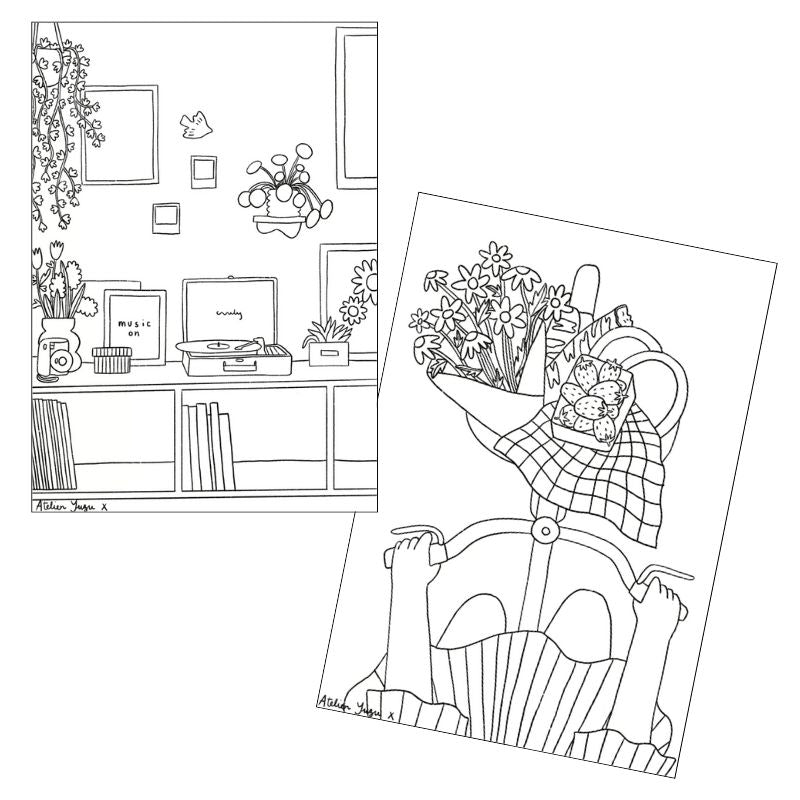 Kit de Coloriage 7 Cartes illustrées