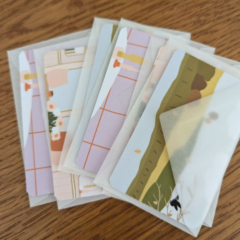 Lot de 10 mini-cartes illustrées