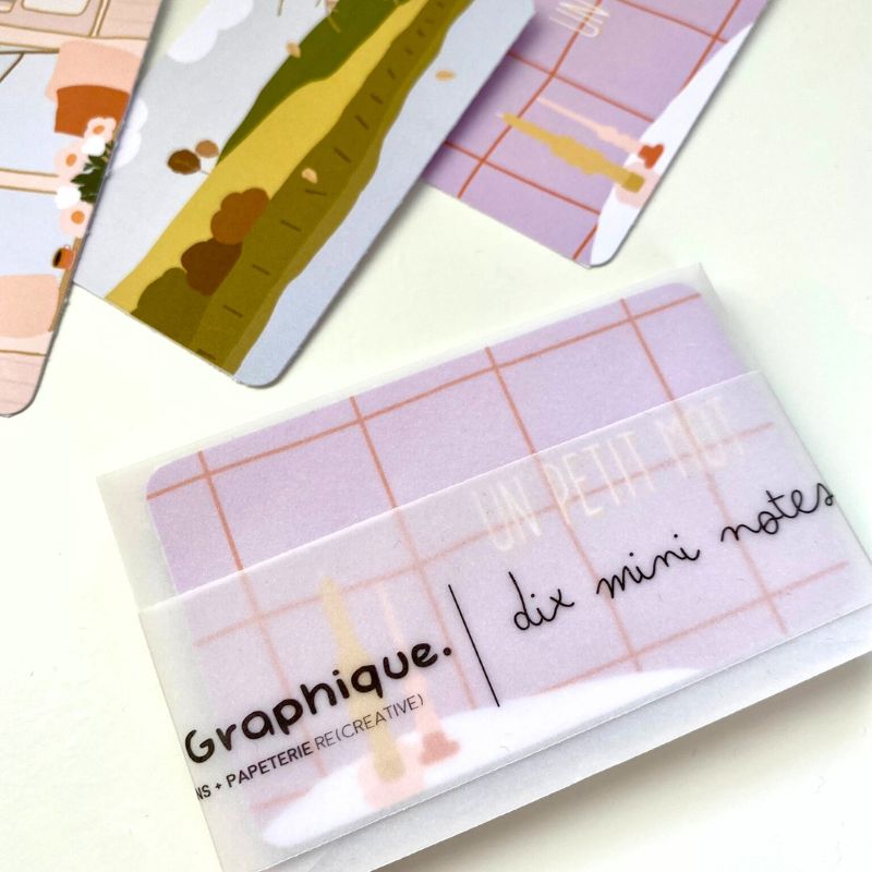 Lot de 10 mini-cartes illustrées