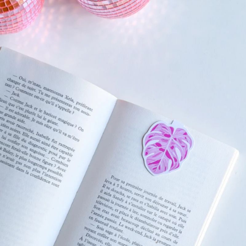 marque-page magnetique avril & novembre motif plante rose