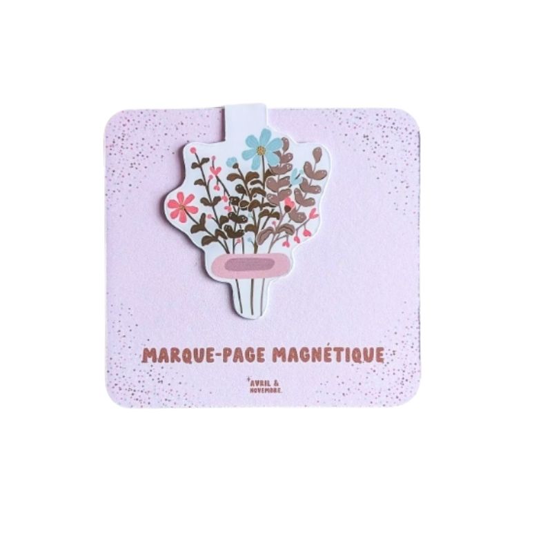 marque-page magnetique bouquet de fleurs creation artisanale made in france avril & novembre petit cadeau pause lecture