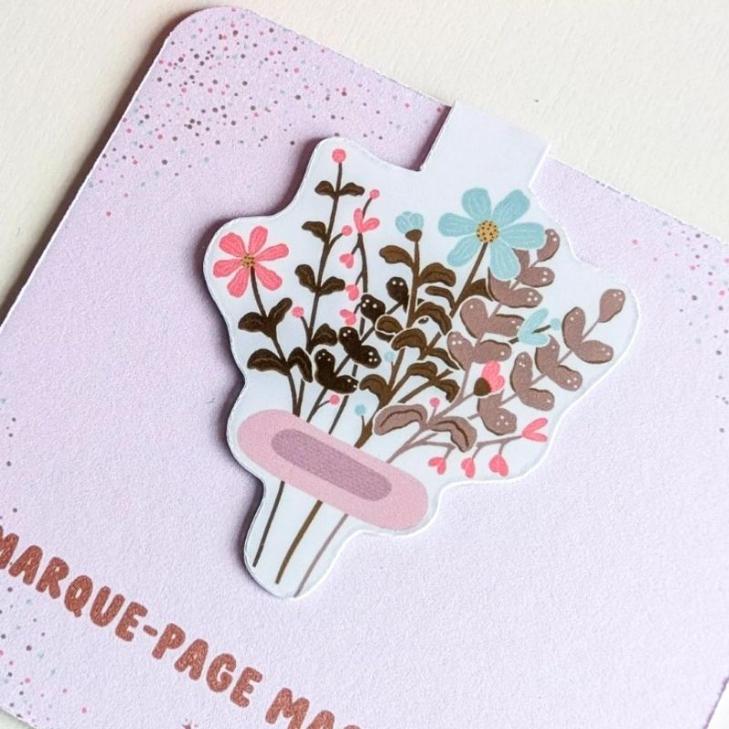 marque-page magnetique bouquet de fleurs creation artisanale made in france avril & novembre petit cadeau pause lecture