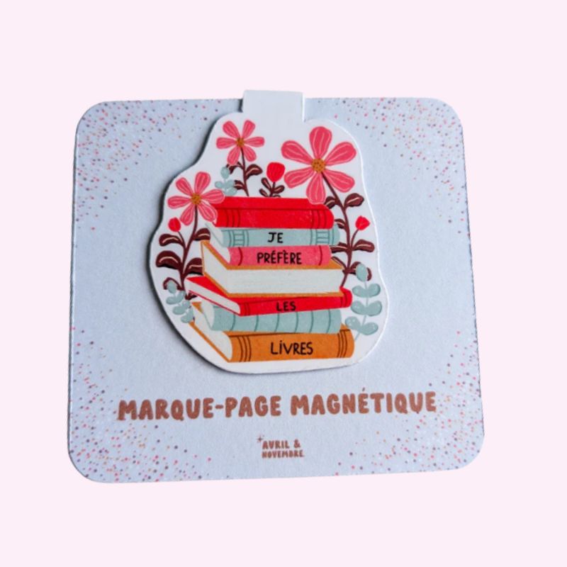 marque-page magnétique pour fans de lecture et de fleurs