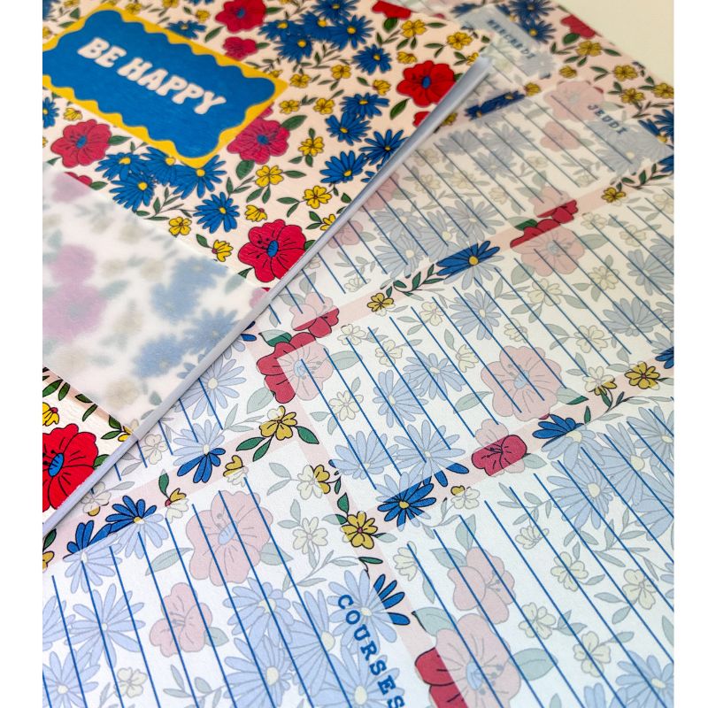 organiseur papier écoresponsable motif liberty et carnet assorti. Gwendoline Lefeuvre imprimé en France.
